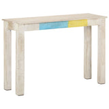 NNEVL Console Table White 115x35x77 cm Rough Mango Wood