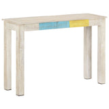 NNEVL Console Table White 115x35x77 cm Rough Mango Wood