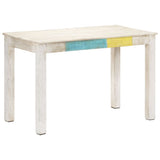 NNEVL Dining Table White 120x60x76 cm Solid Mango Wood