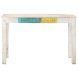 NNEVL Dining Table White 120x60x76 cm Solid Mango Wood