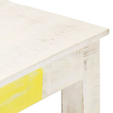 NNEVL Dining Table White 120x60x76 cm Solid Mango Wood