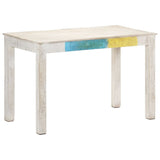 NNEVL Dining Table White 120x60x76 cm Solid Mango Wood