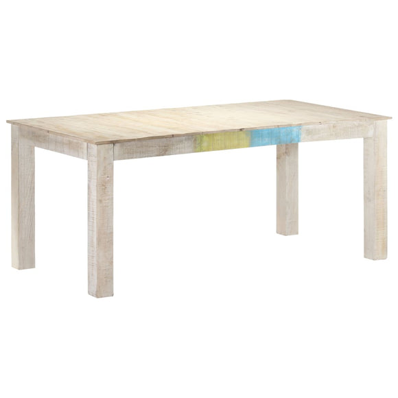 NNEVL Dining Table White 180x90x76 cm Solid Mango Wood