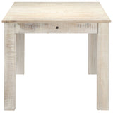 NNEVL Dining Table White 180x90x76 cm Solid Mango Wood