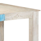NNEVL Dining Table White 180x90x76 cm Solid Mango Wood