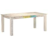 NNEVL Dining Table White 180x90x76 cm Solid Mango Wood