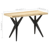 NNEVL Dining Table 120x60x76 cm Solid Mango Wood