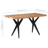 NNEVL Dining Table 140x70x76 cm Solid Acacia Wood