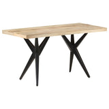 NNEVL Dining Table 140x70x76 cm Rough Mango Wood