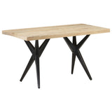 NNEVL Dining Table 140x70x76 cm Rough Mango Wood
