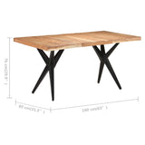 NNEVL Dining Table 160x80x76 cm Solid Acacia Wood