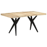 NNEVL Dining Table 160x80x76 cm Rough Mango Wood