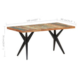 NNEVL Dining Table 160x80x76 cm Solid Reclaimed Wood