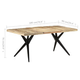 NNEVL Dining Table 180x90x76 cm Rough Mango Wood