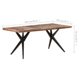 NNEVL Dining Table 180x90x76 cm Solid Reclaimed Wood
