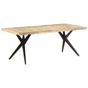 NNEVL Dining Table 200x90x76 cm Rough Mango Wood