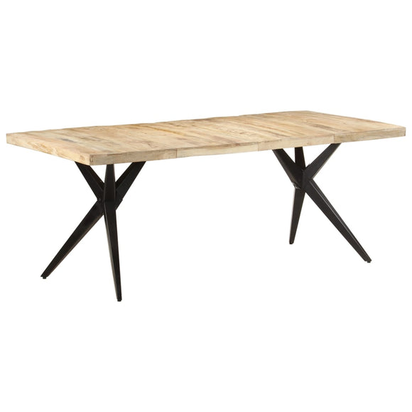 NNEVL Dining Table 200x90x76 cm Rough Mango Wood