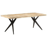 NNEVL Dining Table 200x90x76 cm Rough Mango Wood