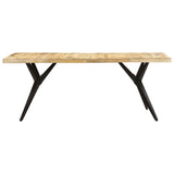 NNEVL Dining Table 200x90x76 cm Rough Mango Wood