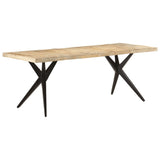 NNEVL Dining Table 200x90x76 cm Rough Mango Wood