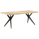 NNEVL Dining Table 200x90x76 cm Rough Mango Wood