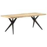 NNEVL Dining Table 200x90x76 cm Rough Mango Wood
