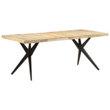 NNEVL Dining Table 200x90x76 cm Rough Mango Wood