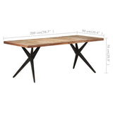 NNEVL Dining Table 200x90x76 cm Solid Reclaimed Wood