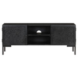 NNEVL TV Cabinet Black 115x30x46 cm Solid Mango Wood