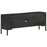NNEVL TV Cabinet Black 115x30x46 cm Solid Mango Wood