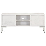 NNEVL TV Cabinet White 115x30x46 cm Solid Mango Wood