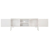 NNEVL TV Cabinet White 115x30x46 cm Solid Mango Wood