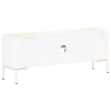 NNEVL TV Cabinet White 115x30x46 cm Solid Mango Wood