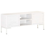 NNEVL TV Cabinet White 115x30x46 cm Solid Mango Wood