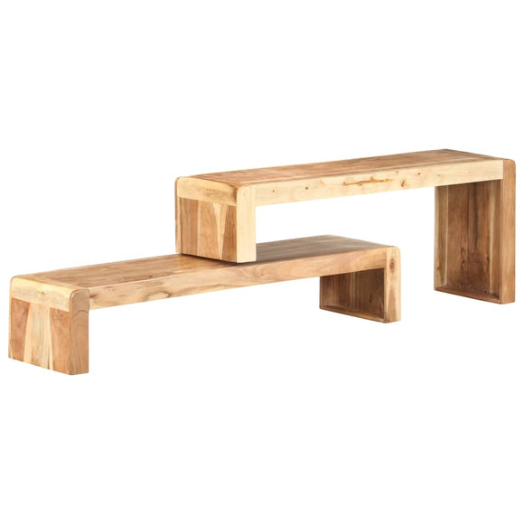 NNEVL 2 Piece TV Cabinet Solid Acacia Wood