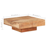 NNEVL Coffee Table 80x80x28 cm Solid Acacia Wood