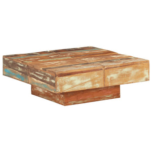 NNEVL Coffee Table 80x80x28 cm Solid Reclaimed Wood