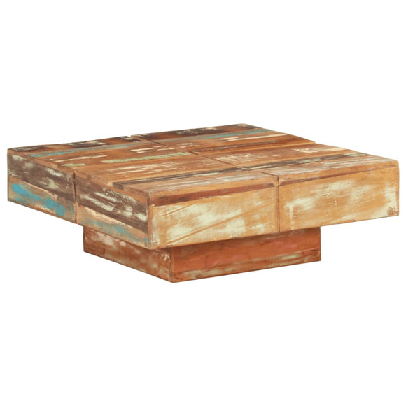 NNEVL Coffee Table 80x80x28 cm Solid Reclaimed Wood