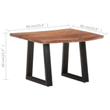 NNEVL Coffee Table with Live Edges 60x60x40 cm Solid Acacia Wood