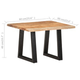 NNEVL Coffee Table with Live Edges 60x60x40 cm Solid Acacia Wood