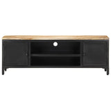 NNEVL TV Cabinet 120x30x40 cm Solid Rough Mango Wood
