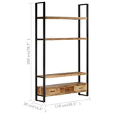NNEVL Highboard 118x30x200 cm Solid Rough Mango Wood