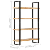 NNEVL 4-Tier Bookcase 120x40x180 cm Rough Mango Wood