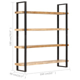 NNEVL 4-Tier Bookcase 160x40x180 cm Rough Mango Wood