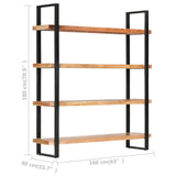NNEVL 4-Tier Bookcase 160x40x180 cm Solid Acacia Wood