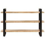 NNEVL Sideboard with 3 Shelves 120x40x75 cm Rough Mango Wood