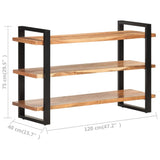 NNEVL Sideboard with 3 Shelves 120x40x75 cm Solid Acacia Wood