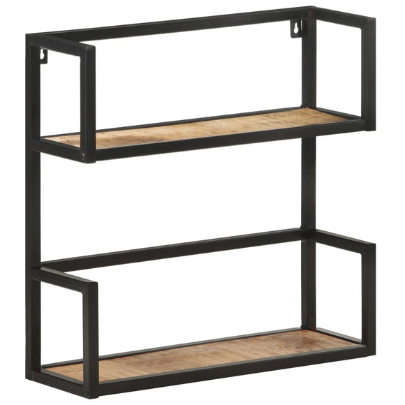 NNEVL Wall Shelf 60x20x60 cm Rough Mango Wood
