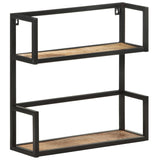 NNEVL Wall Shelf 60x20x60 cm Rough Mango Wood