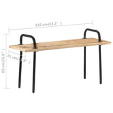 NNEVL Bench 110 cm Rough Mango Wood